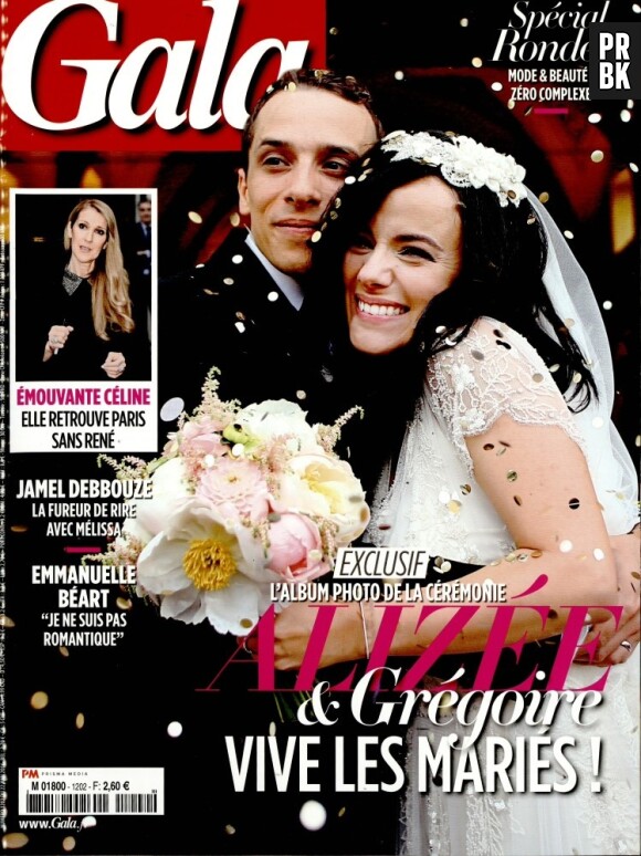 Alizée et Grégoire Lyonnet mariés en couverture du Gala le 22 juin 2016