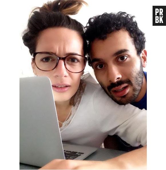 Ornella Fleury, qui pourrait être la nouvelle miss météo du Grand Journal, avec son amoureux Mustapha El Atrassi.