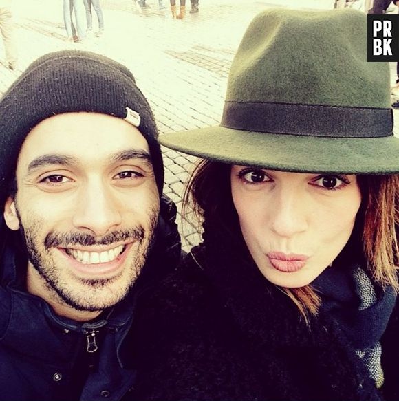 Ornella Fleury, qui pourrait être la nouvelle miss météo du Grand Journal, avec son amoureux Mustapha El Atrassi.