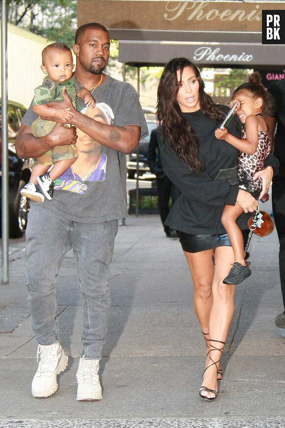 Kim Kardashian, Kanye West et leurs deux enfants Saint et North