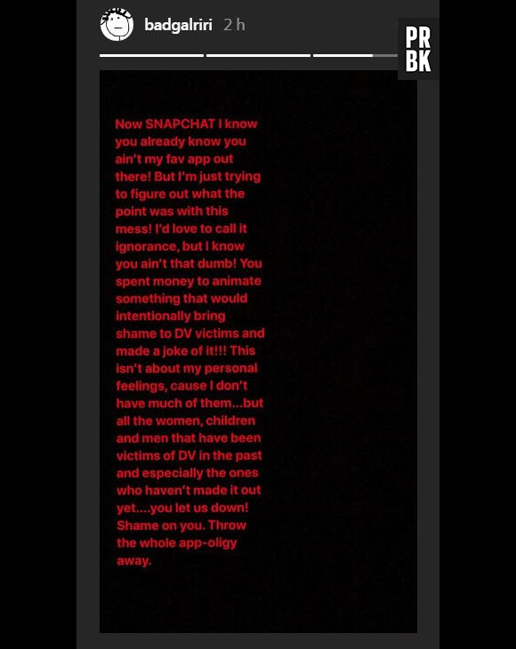 Rihanna réagit à la polémique de la publicité sur Snapchat avec Chris Brown !