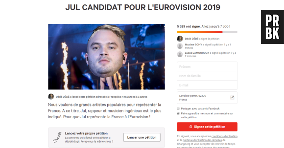 JUL bientôt à l'Eurovision ? Une pétition veut que le rappeur représente la France en 2019 !