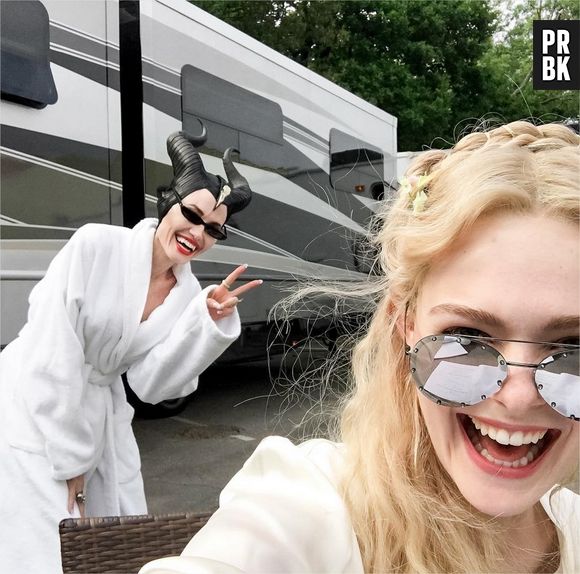 Maléfique 2 : Angelina Jolie et Elle Fanning sur le tournage