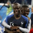 N'Golo Kanté et Benjamin Mendy lors de la demi-finale France/Belgique le 10 juillet 2018