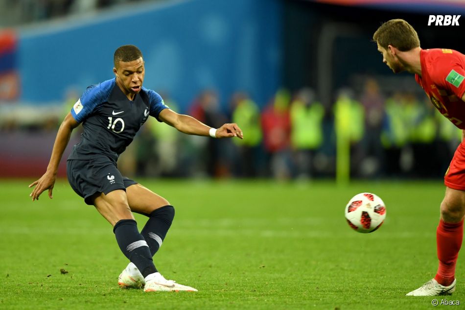 Kylian Mbappé lors de la demi-finale France/Belgique le 10 ...