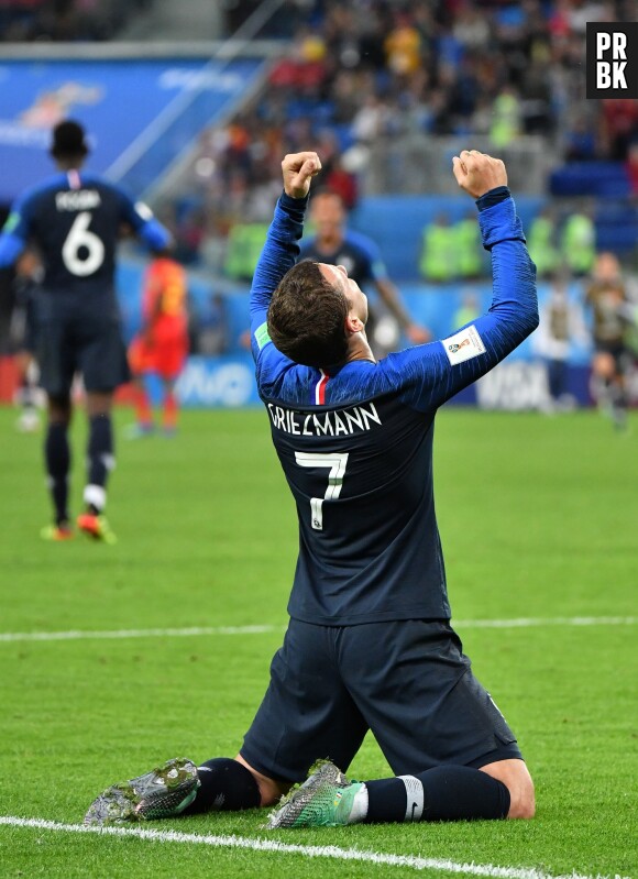 Antoine Griezmann après la victoire des Bleus lors de la demi-finale France/Belgique le 10 juillet 2018