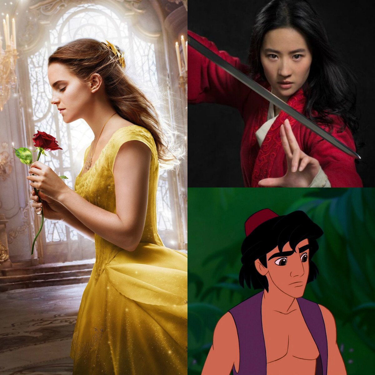 La Belle et la Bête, Mulan, Aladdin... : les personnages dans les  dessins-animés VS dans les films - PureBreak