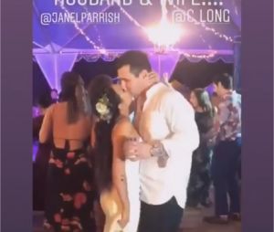 Janel Parrish et Chris Long lors de leur mariage le 8 septembre 2018