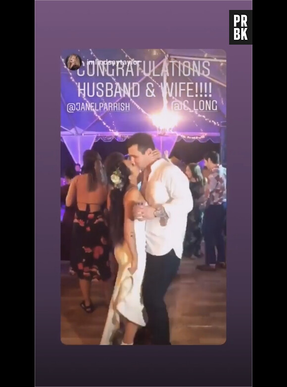 Janel Parrish et Chris Long lors de leur mariage le 8 septembre 2018
