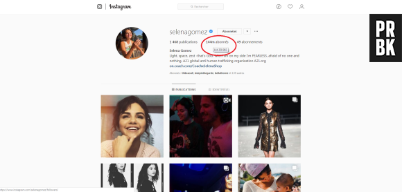 Selena Gomez n'est plus la personne la plus suivie sur Instagram