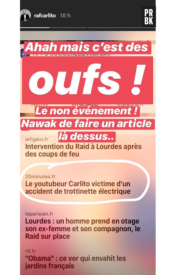 Carlito victime d'un accident de trottinette, Cyprien, Bigflo & Oli et Tibo Inshape réagissent