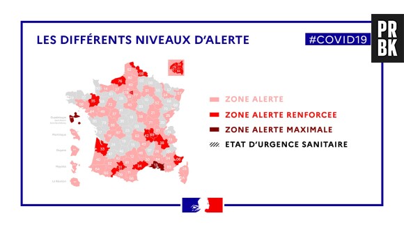 Coronavirus : la carte de France selon les niveaux d'alerte