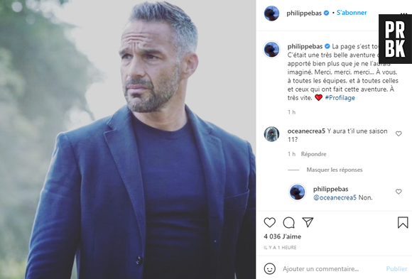 Profilage annulée : pas de saison 11, Philippe Bas annonce la fin de la série