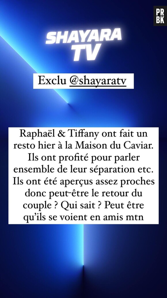 Raphaël Pépin et Tiffany se seraient revus selon Shayara TV