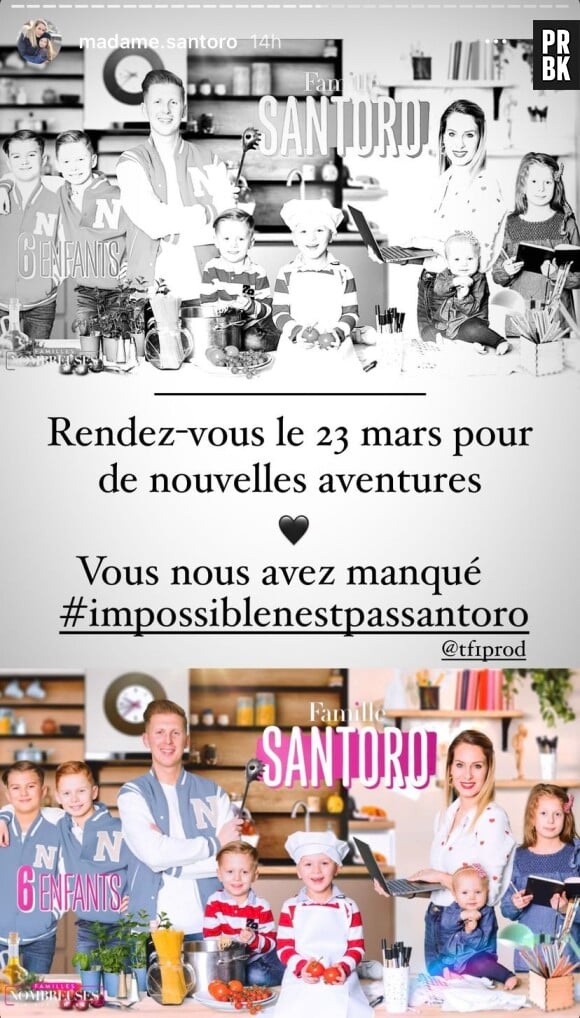Camille Santoro annonce son retour sur TF1 en story Instagram.