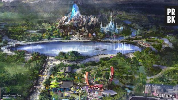 Disneyland Paris : le concept art de la zone La Reine des Neiges / Frozen qui sera côté Walt Disney Studios.