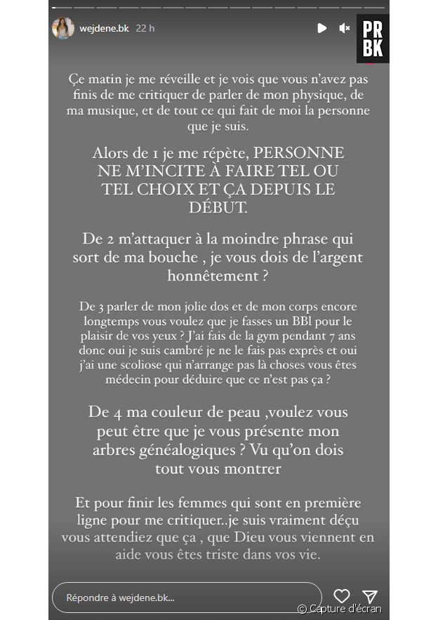 Wejdene insultée sur son physique, elle contre-attaque avec puissance :