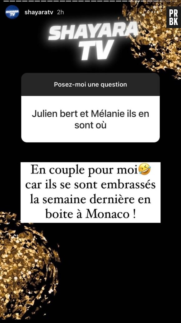 D'après Shayara TV, Julien et Mélanie se sont embrassés