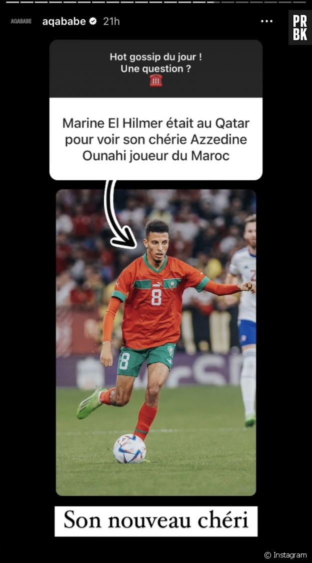 Marine El Himer serait en couple avec Azzedine Ounahi.