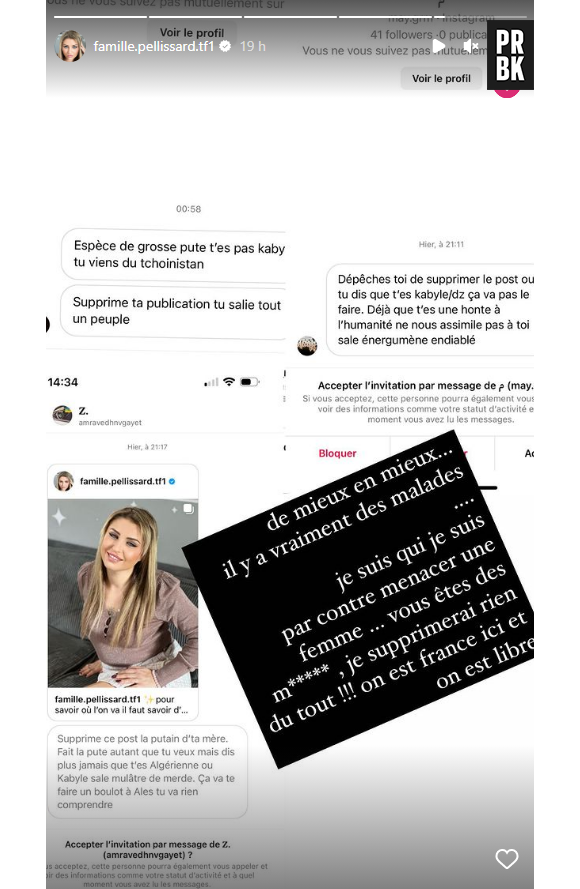 Amandine Pellissard menacée et insultée sur Instagram