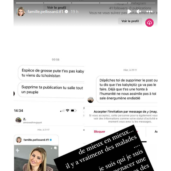 Amandine Pellissard menacée et insultée sur Instagram