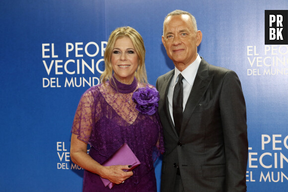 Rita Wilson and Tom Hanks à la première du film "Thanks a Man Called Otto" à Madrid, le 12 décembre 2022.  Premiere of the film "Thanks a Man Called Otto" in Madrid, December 12, 2022. 