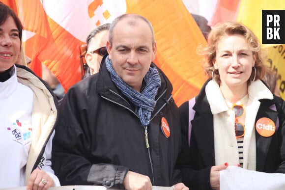 Laurent Berger - Onzième journée de manifestations contre la réforme des retraites et l'utilisation de l'article 49.3 par le gouvernement à Paris, France, le 6 avril 2023. © Jonathan Rebboah/Panoramic/Bestimage 