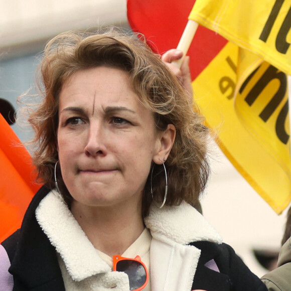 Laurent Berger, secrétaire général de la CFDT, Marylise Leon, secretaire generale adjointe CFDT et Sophie Binet, secrétaire générale de la CGT - Onzième journée de manifestations contre la réforme des retraites et l'utilisation de l'article 49.3 par le gouvernement à Paris le 6 avril 2023. © Stéphane Lemouton/Bestimage 