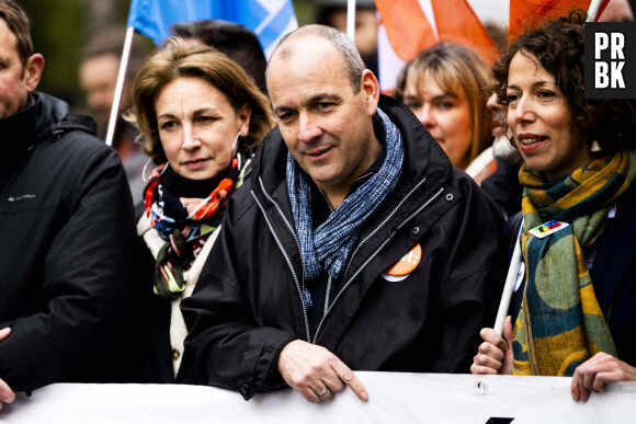 Laurent Berger - Secretaire Général de la CFDT - 10ème journée de manifestations sous haute tension pour protester contre la réforme des retraites et l'utilisation de l'article 49.3 par le gouvernement à Paris le 28 mars 2023. 
