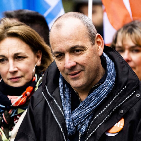 Laurent Berger - Secretaire Général de la CFDT - 10ème journée de manifestations sous haute tension pour protester contre la réforme des retraites et l'utilisation de l'article 49.3 par le gouvernement à Paris le 28 mars 2023. 