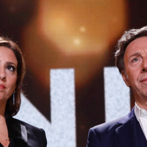 Exclusif - Léa Salamé, Stéphane Bern lors de l'émission "Unis face au séisme" à l'Olympia diffusée en direct sur France 2 le 14 mars 2023.
