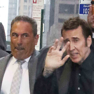 Nicolas Cage arrive à l'émission "The Late Show With Stephen Colbert" à New York, le 27 mars 2023.