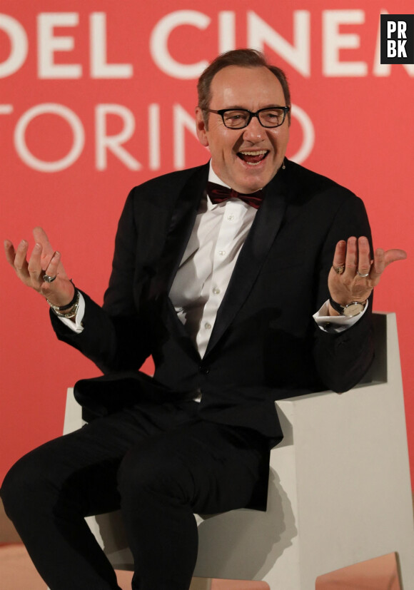 Kevin Spacey participe à une masterclasse organisée par le musée national du cinéma à Turin, le 16 janvier 2023.. C'est sa première apparition publique depuis 5 ans. 