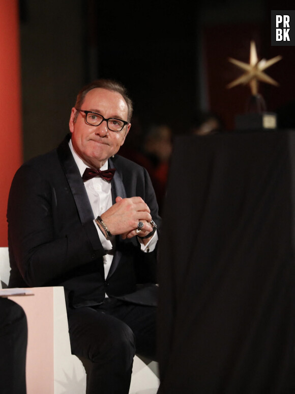 Kevin Spacey participe à une masterclasse organisée par le musée national du cinéma à Turin, le 16 janvier 2023.. C'est sa première apparition publique depuis 5 ans. 