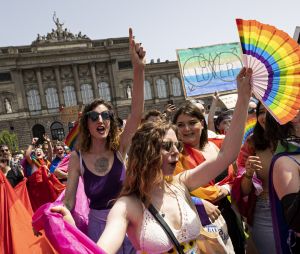 Défilé annuel de la Gay Pride "Marche des Fiertes LGBT+" à Strasbourg, France, le 18 juin 2022. © Elyxandro Cegarra/Panoramic/Bestimage 