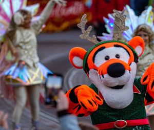 La nouvelle parade étincelante de Noël - Les célébrités fêtent Noël à Disneyland Paris en novembre 2021. La féérie de Noël brille de mille feux à Disneyland Paris ! Pour célébrer l’ouverture de la saison, plusieurs célébrités se sont retrouvées au Parc pour découvrir les festivités les plus magiques d’Europe et rencontrer les Personnages Disney dans leur plus beaux habits de Noël. © Disney via Bestimage