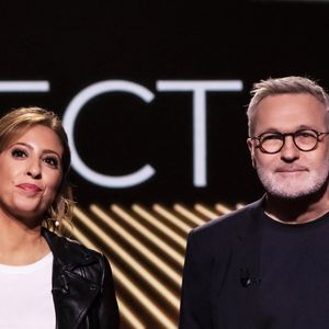 Exclusif - Léa Salamé, Laurent Ruquier pendant le tournage de l'émission On Est En Direct (OEED) du samedi 27/11/202, présentée par L.Salamé et L.Ruquier, à Paris, France, le 27 novembre 2021. © Jack Tribeca/Bestimage