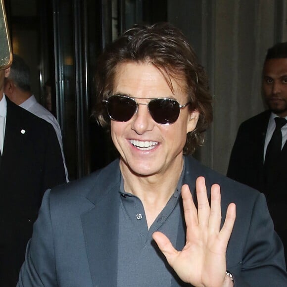 New York, NY - Mission Impossible star Tom Cruise is seen interacting with his fans outside The Mark Hotel while promoting his upcoming movie.