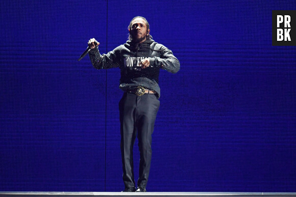 Kendrick Lamar - Soirée des 38ème Brit Awards (récompense musicale délivrée annuellement par la British Phonographic Industry depuis 1977) à l'O2 Arena à Londres, Royaume Uni, le 21 février 2018.