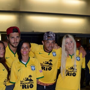 Micha, Kim, Kelly, Romain, Julien, Jessica, Paga, Stephanie et Charlotte de retour a Paris apres le tournage de l'emission 'Les Marseillais a Rio' pour W9, le 06 mars 2014, a l'aeroport Roissy Charles de Gaulle, Paris. Photo by Nicolas Briquet/ABACAPRESS.COM