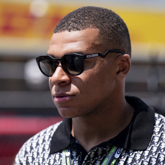 Kylian Mbappé au Grand Prix de F1 d'Espagne à Montmelo près de Barcelone, le 4 juin 2023.