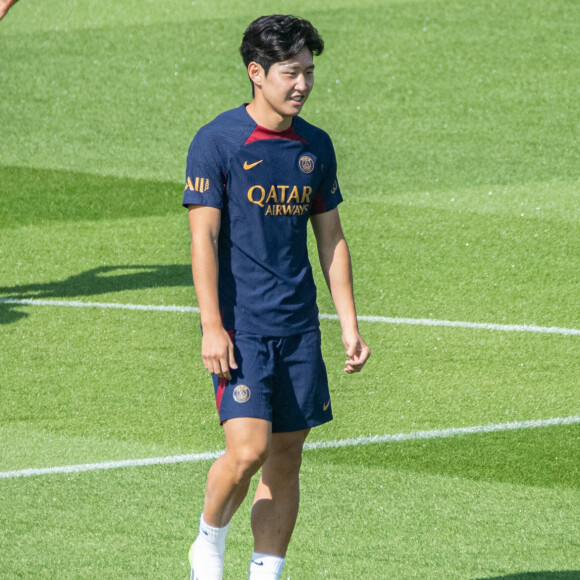 Kang-in Lee (Paris SG) - Entraînement des joueurs du Paris Saint-Germain à Poissy le 20 juillet 2023.