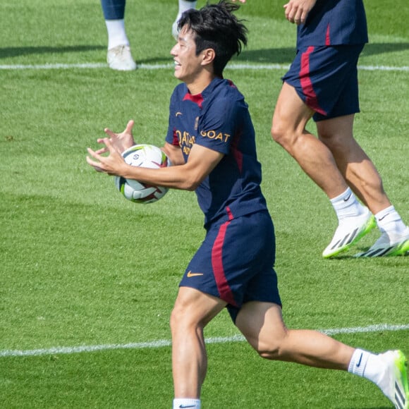 Kang-in Lee à l'entrainement du PSG, le 20 juillet 2023.