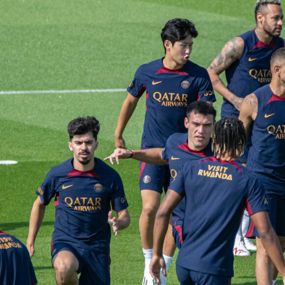 Les joueurs du Paris Saint-Germain à Poissy, le 20 juillet 2023.