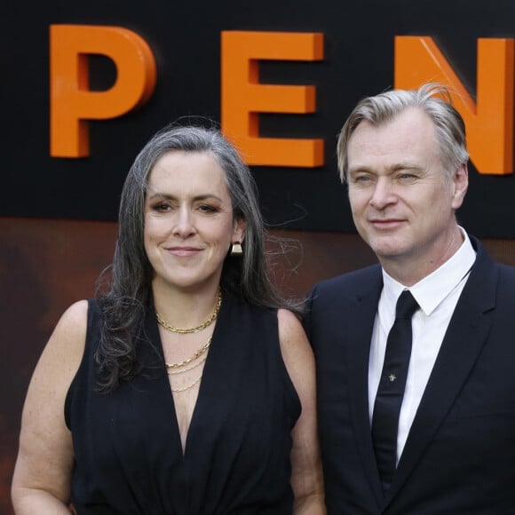 London, UNITED KINGDOM - Cast walk the 'charred' black carpet at tonight's premiere Pictured: Christopher Nolan