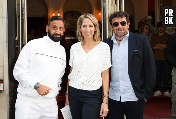 Cyril Hanouna, Maud Fontenoy et Patrick Bruel à la cérémonie de remise des prix pédagogiques pour l'Océan de la Maud Fontenoy Foundation le 8 juin 2023 au cœur du magnifique Théâtre de l’Oeuvre. © Coadic Guirec / Bestimage