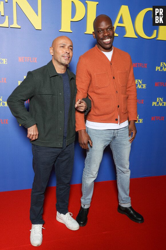 Eric Judor, Jean-Pascal Zadi attend the 'En Place' Netflix series premiere at Cinema Max Linder Panorama on January 09, 2023 in Paris, France. Photo by Nasser Berzane/ABACAPRESS.COM 