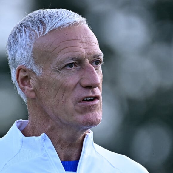 Didier Deschamps (sélectionneur) - - L'équipe de France en entrainement au Centre National du Football (CNF) de Clairefontaine-en-Yvelines, France, le 9 octobre 2023. © Federico Pestellini/Panoramic/Bestimage  French team during a training session at the National Football Center (CNF) in Clairefontaine-en-Yvelines, France, on October 9, 2023.