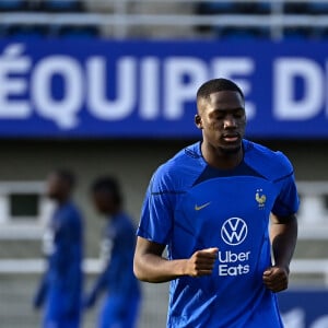 Konate Ibrahima - L'équipe de France en entrainement au Centre National du Football (CNF) de Clairefontaine-en-Yvelines, France, le 9 octobre 2023. © Federico Pestellini/Panoramic/Bestimage  French team during a training session at the National Football Center (CNF) in Clairefontaine-en-Yvelines, France, on October 9, 2023.