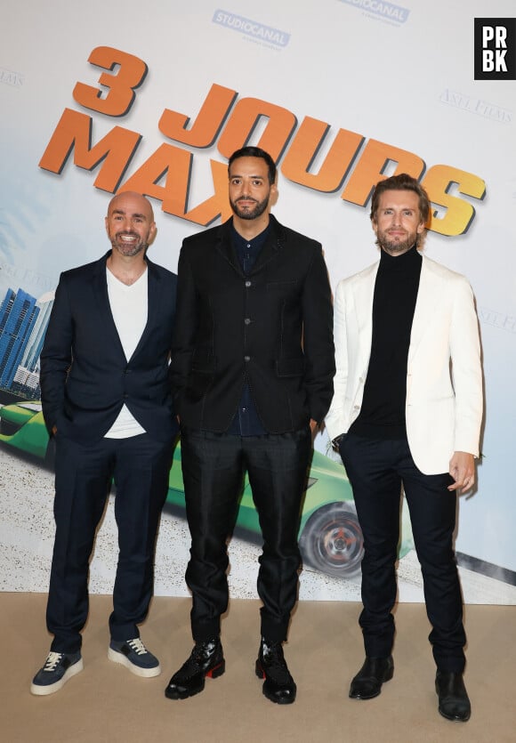 Julien Arruti, Tarek Boudali et Philippe Lacheau - Première du film "3 jours max" au Grand Rex à Paris le 16 octobre 2023. © Coadic Guirec/Bestimage 